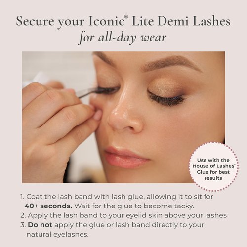 House of Lashes Iconic Lite Demi - Comfortable Fake Eyelashes for Bold Cat-Eye Look, Easy and Reusable Faux Mink Lashes for All Eye Shapes