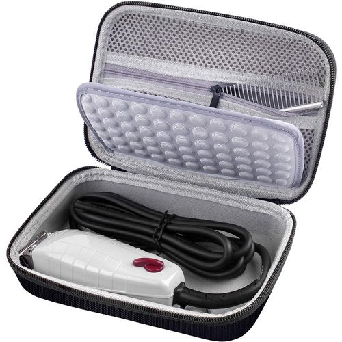 Case for Andis Professional T-Outliner Beard & Hair Trimmer, Model GTO 04780/04710/04603/04775, with Mesh Pocket for Attachment Set - Bag Only (Black+Grey Inner)