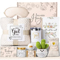 Get Well Soon Gifts Baskets for Women Self Care Gifts, Spa Care Package After Surgery Inspirational Thinking of You Sympathy Gift, Feel Better Encouragement Gift for Women Sick Friends Mom w/ Blanket