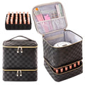 AGX Bravo Nail Polish Organizer Bag Holds 30 Bottles & Nail Lamp Gel Nail Polish Storage Organizers for Nail Tech Carrying Case Manicure Kit Supplies Bag, Checkerboard Black (BAG ONLY)