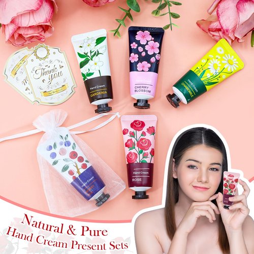 24 Pack Hand Cream Gift Set for Women, Mini Hand Lotion Travel Size in Bulk for Dry Cracked Hands, Natural Plant Fragrance Moisturizer Lotion for Mother, Teacher Appreciation and Bridesmaid Present