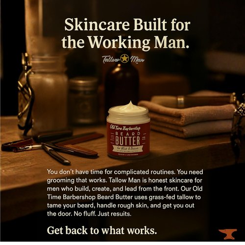 Tallow Man Deluxe Gift Set – Beard Butter Trio, Hand Salve & Leather Conditioner | Premium Men's Grooming
