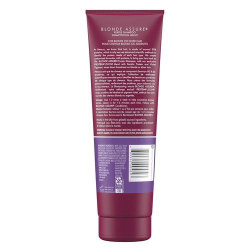 Nexxus Blonde Assure Purple Shampoo - Color Care for Blonde Hair | Keratin-Enriched 8.5 oz