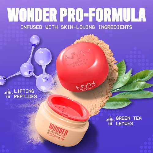 NYX PROFESSIONAL MAKEUP Wonder Snatch Setting Powder - Lifting Loose Powder for 16HR Wear | Brightening Peach