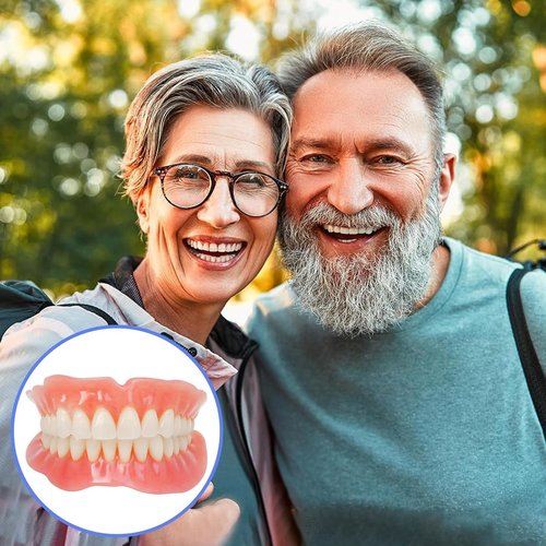 Veneers Teeth for Women, DIY Denture Kit, Do It Yourself False Teeth, Upper and Lower Matching Set, Fix Your Smile at Within Minutes, 1PCS - U7