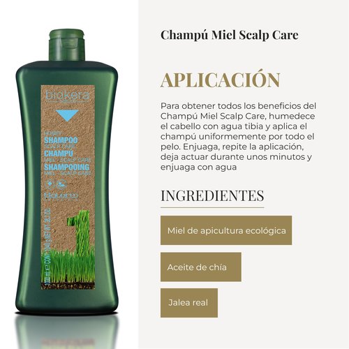 Salerm Biokera Natura Honey Scalp Care Shampoo, 1000 Milliliter