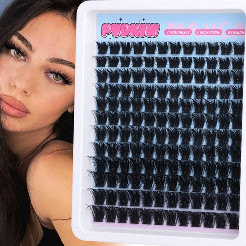 PVDKIW Volume Lash Clusters Wispy Eyelash Clusters C Curl Cluster Eyelash Extensions 10-18MM DIY Lash Extension 144Pcs Reusable False Eyelashes