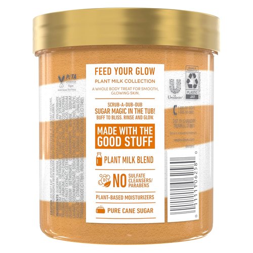 Dove Sugar Body Scrub - Coconut & Lychee Exfoliator for Hydrated Skin | 15 oz
