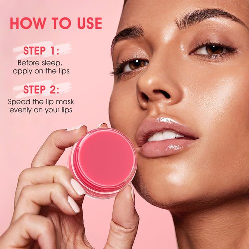 Lip Mask Set, 4PCS Lip Sleeping Mask Overnight Treatment Lip Care, Moisturize & Nourish Lip Butter Balm for Very Dry Lips, Cracked Dry Lips, Daily Lip Care Lip Treatment,12g*4