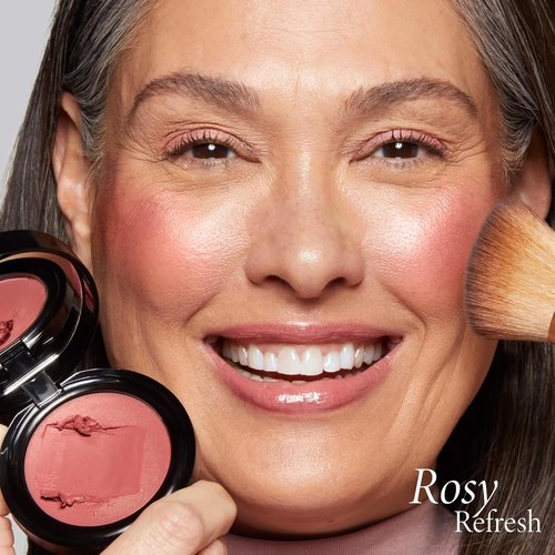Laura Geller New York Wonder Balm Cream Blush - Hydrating, Weightless Color & Glow for Mature Skin - Vegan Squalane, 03 Rosy Refresh
