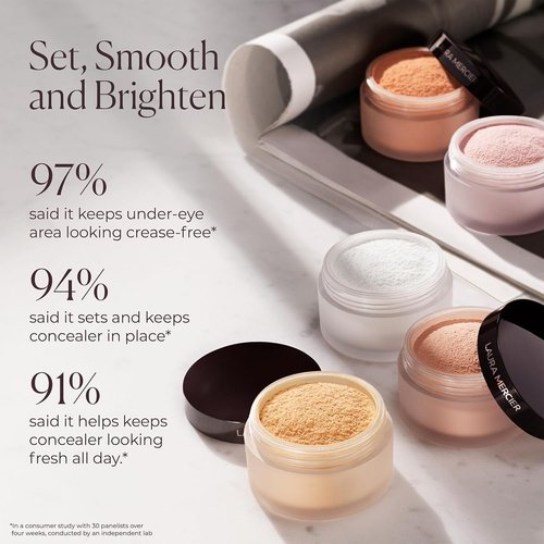 Laura Mercier Secret Brightening Under-Eye Setting Powder & Hydrating Setting Spray Bundle - Translucent, 24HR Shine Control