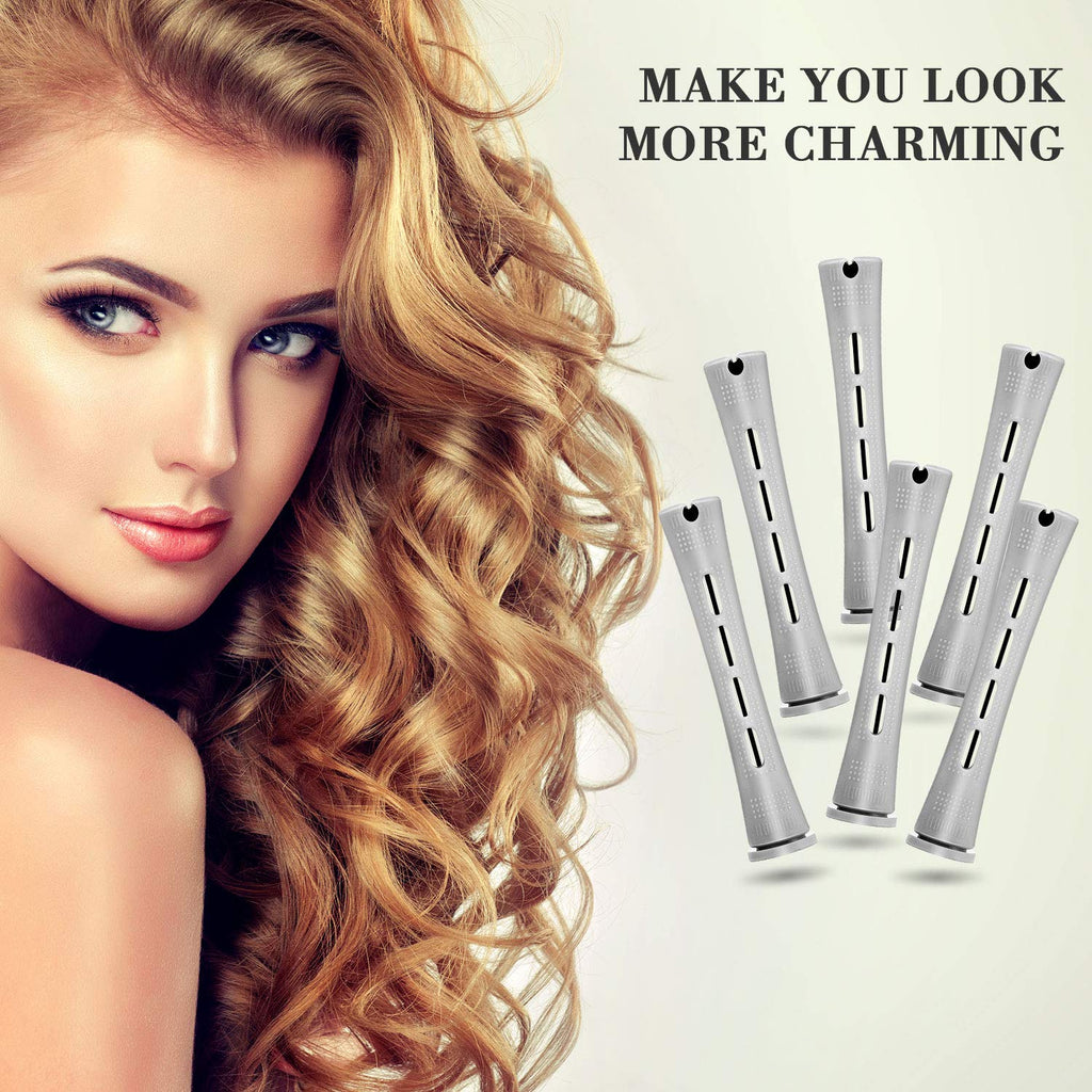WILLBOND Cold Wave Rods - 36-Piece Hair Perm Rod Set with Steel Rat Tail Comb for Styling