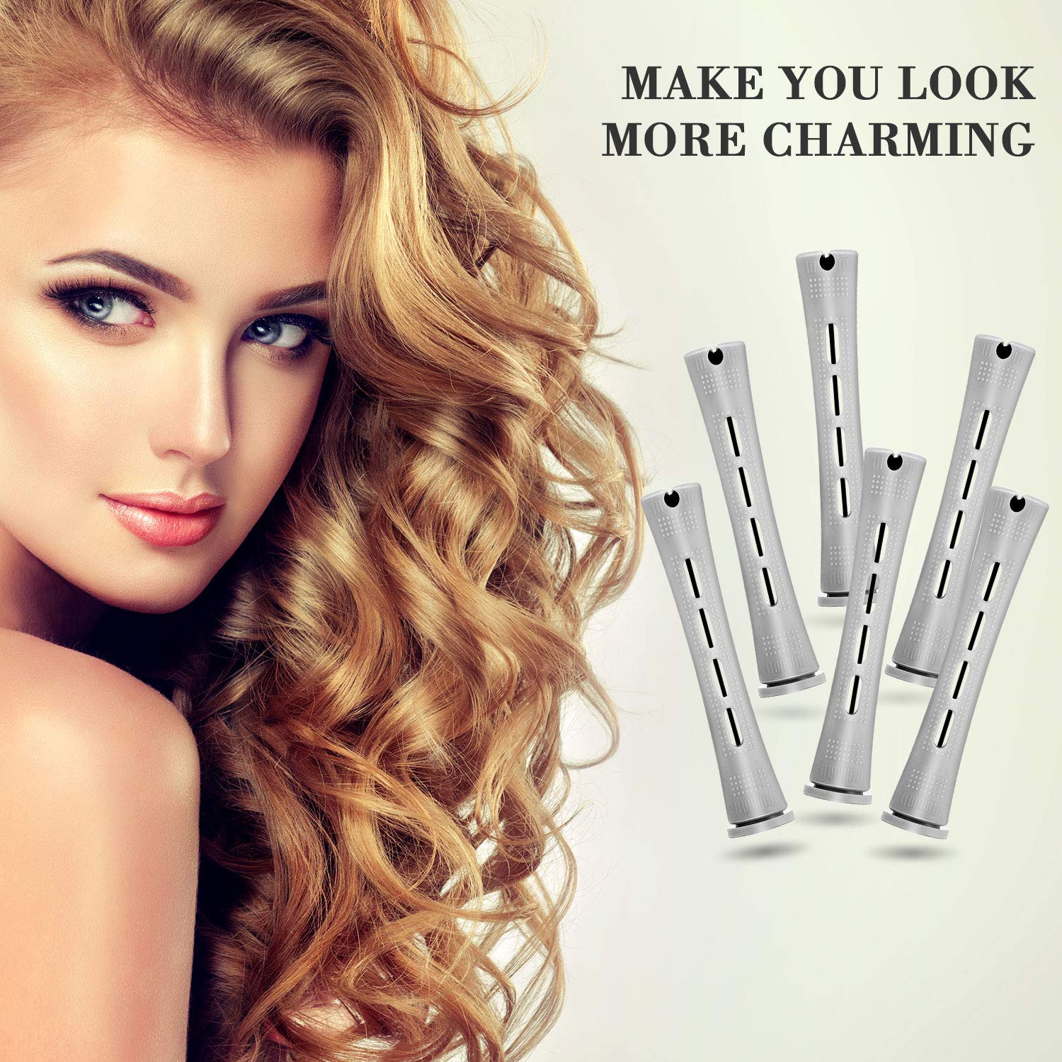 WILLBOND Cold Wave Rods - 36-Piece Hair Perm Rod Set with Steel Rat Tail Comb for Styling