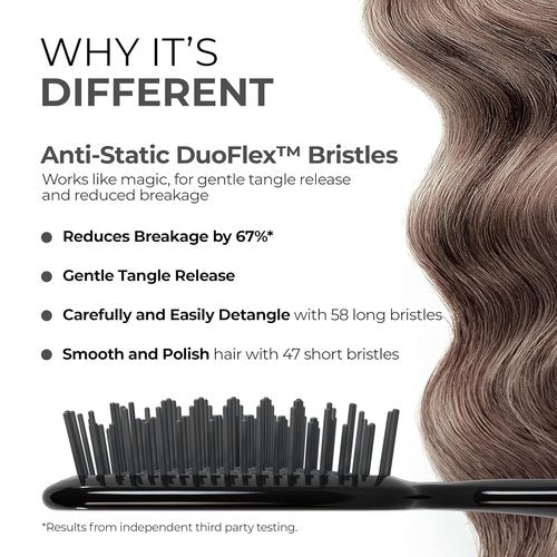 FHI Heat Detangling Brush - Pain-Free Brushing for All Hair Types | Durable DuoFlex Bristles, Lightweight Design