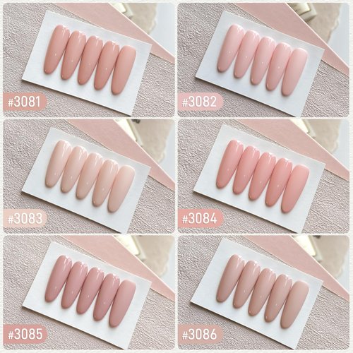 GAOY 16ml 6 Colors Pastel Pink Gel Polish Set, Baby Blush Dusty Rose Gel Nail Polish Kit, Soak Off UV Lamp Cure for Nail Art DIY and Salon, Cream Pink