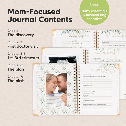 Alpine Pregnancy Journal | Beautiful 90-Page Hardcover Memory Book for First-Time Moms