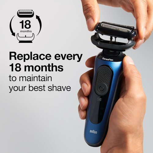Braun Series 5 53B Electric Shaver Head - Compatible with Series 5 & 6 Shavers | Sleek Black Design