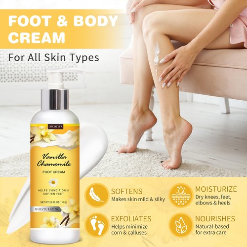 LUCOTIYA Foot Soak Set Pedicure Kit, Vanilla chamomile Foot Soak Salts, File, Scrub & Urea Cream,Pedicure Supplies for Dry Cracked Feet for Women