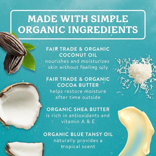 Badger Coconut AfterSun Balm - 100% Organic Sunburn Relief & Hydration | Soothing Skin Care, 2 oz Tin