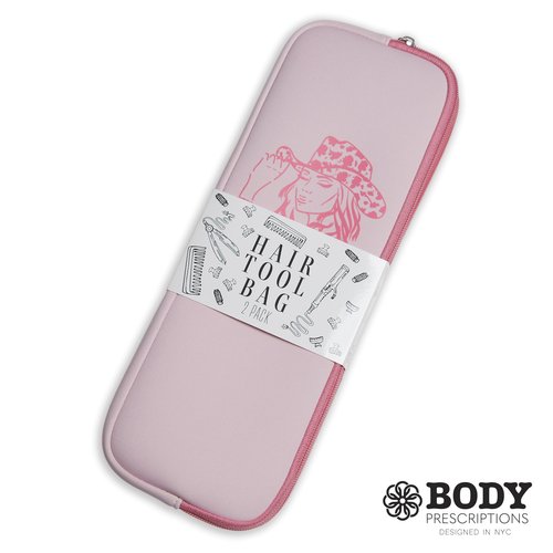 Body PrescriptionsHair Tools Caddy with Stylish Design, Heat Resistant and Hand-Washable Neoprene Hair Styling Tools Case, Pink Cowgirl