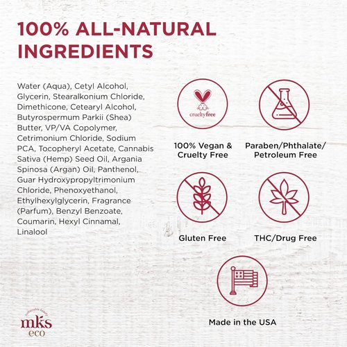 Earthly Body MKS Eco Moisture Masque - Hydrating Hair Mask with Argan & Hemp Oil | 7 oz - Revitalizes Dry Hair