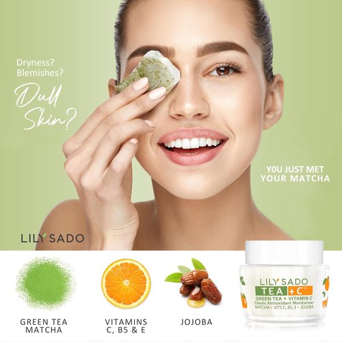 LILY SADO TEA+C™ Green Tea Matcha Moisturizer - Antioxidant Anti-Aging Lotion for Radiant Skin | Hydrates & Firms