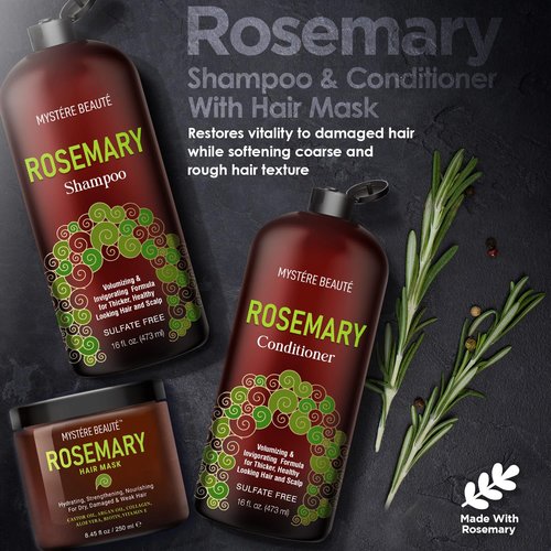 Rosemary Shampoo, Gifts for Women, Unique Gifts for Women, Best Friend Birthday Gifts, Funny Birthday Gifts for Women,Friendship Gifts for Women Friends, Rosemary Shampoo and Conditioner & Hair Mask