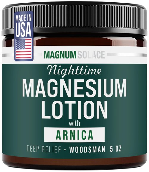Nighttime Magnesium Lotion with Arnica – Soothing Relief & Relaxation, Highly Concentrated Magnesium for Muscles & Joints – Apply to Legs or Feet Before Bed – Skin-Friendly
