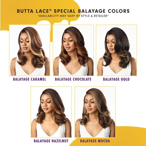 Sensationnel Butta Lace Wigs - Unit 47 Extra Wide 5 Inch Deep Parting Synthetic Preplucked Hairline Glueless Lacefront (BALAYAGECHOCOLATE)