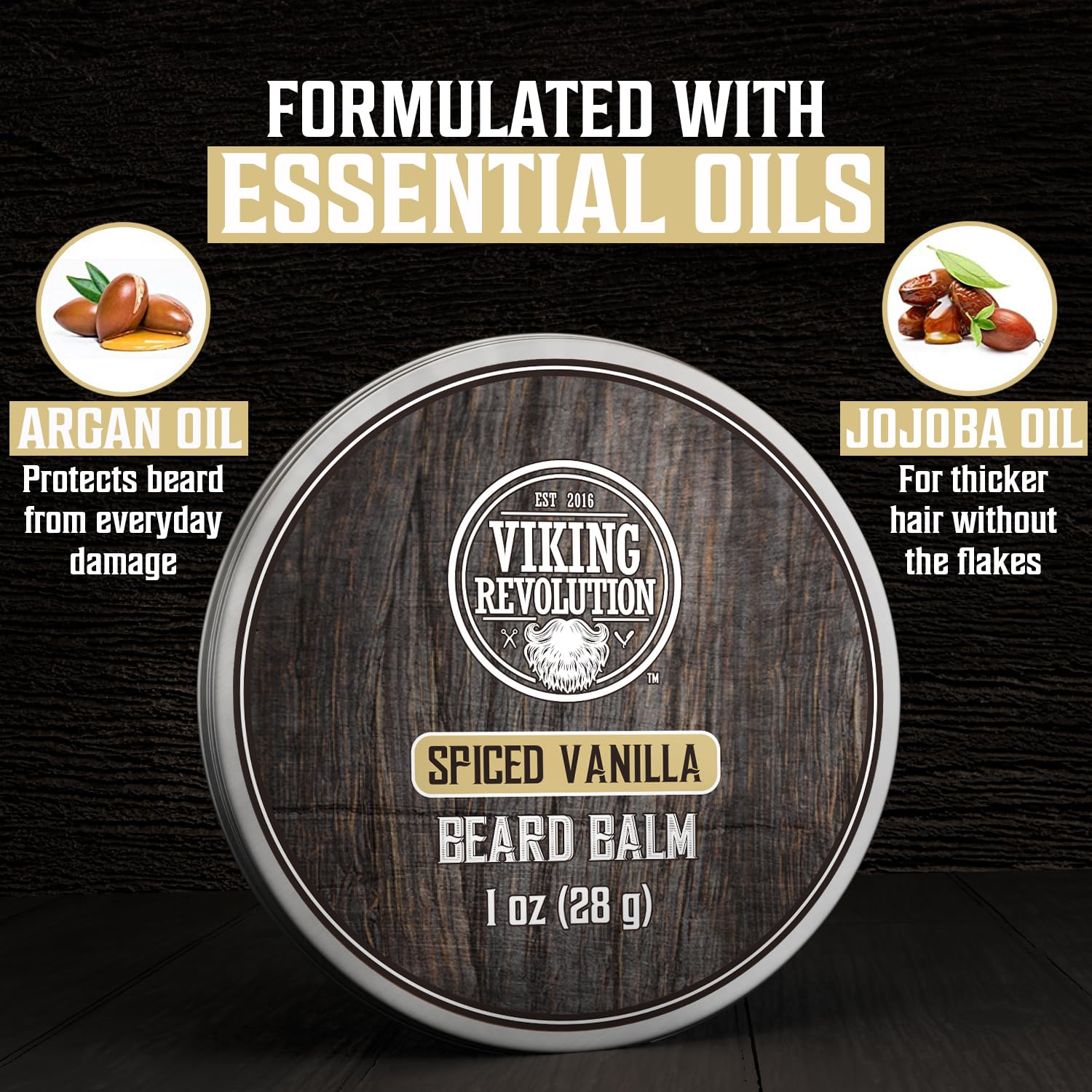 Viking Revolution Beard Balm Variety Pack - 4 Scents for Styling & Softening Beards | 1oz Each
