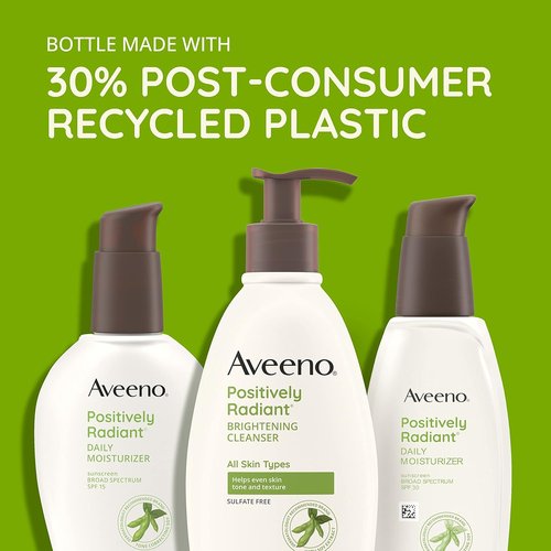 Aveeno Positively Radiant Facial Cleanser - Brightening Formula with Soy Extract | 11 fl. oz, Sulfate-Free