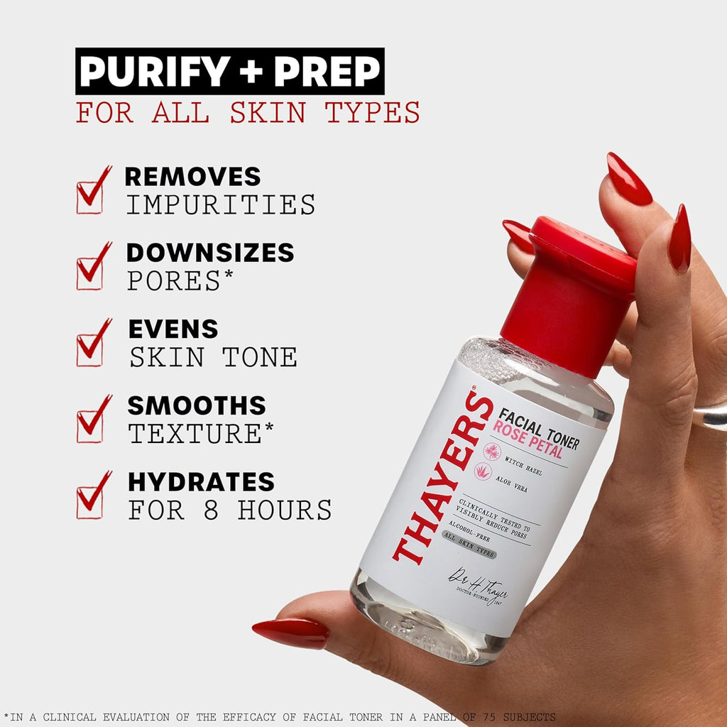 Thayers Alcohol-Free Rose Petal Witch Hazel Facial Toner - Soothing & Hydrating for Glowing Skin | 3oz