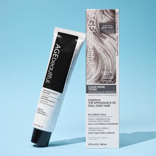 AGE Beautiful Demi Liqui-Creme Toner - 5-Minute Gray Hair Enhancer | Ammonia-Free | Nourishes & Adds Shine