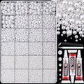 13500Pcs Flatback Pearls for Bedazzling (White) with 3Pcs B7000 Jewelry Glue, Assorted Size 2/3/4/5/6/8/10mm Half Pearl, Bedazzling Gems for Crafting Clothing Tumbler Shoes Embellishment Nail Art