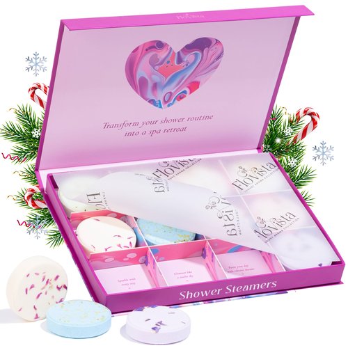 Aromatherapy Shower Steamers Gift Set – 12 Spa Tablets, 6 Scents (Lavender, Mint & Eucalyptus, Jasmine, Watermelon, Grapefruit & Orange) – Relaxation & Stress-Relief Self-Care Gifts for Women