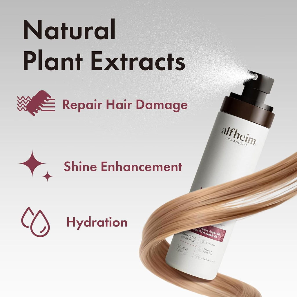 ALFHEIM Argan+ Leave-In Conditioner Spray - Repair Dry, Damaged Hair with Argan Oil & Keratin | 5.4 oz