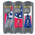 DOVE MEN + CARE - Limited Edition FIFA Body & Face Wash For Men Mixed Pack for Hydrated & Soft Skin 3 Count