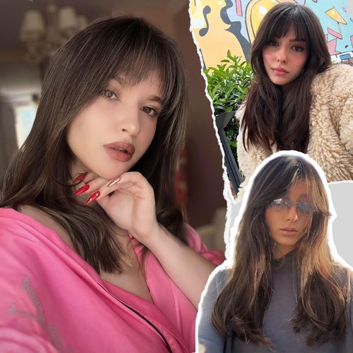 Eawwii Hair Topper for Women Clip in Bangs – 18 Inch Medium Length Straight 360° Full Coverage Dark Brown,Synthetic Natural Looking Piece for Thinning Hair