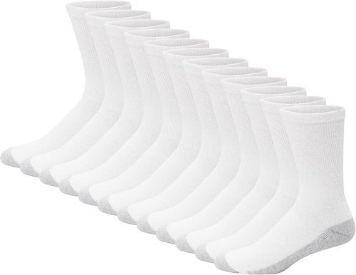 Hanes Men's Double Tough Socks - Moisture-Wicking Crew & Ankle Socks | Black & White Multi-Packs