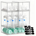 Lufstd Stackable Storage Drawers Set of 5, Baby Bottle Organizer, Clear Multipurpose Storage for Countertop - Organize Kitchen, Vanity, Bathroom Cabinet & Pantry Supplies