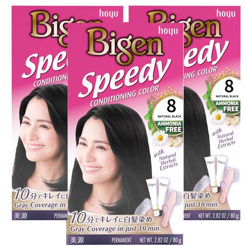 Bigen Speedy Conditioning Color Kit - Natural Black Hair Color | 3 Pack for Vibrant Results