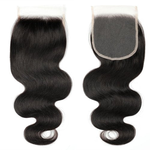 5x5 HD Lace Closure Human Hair Body Wave Virgin Human Hair Closure Invisible Transparent HD Lace Closure Pre-plucked Natural Black(16 Inch,Body Wave)