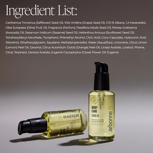 Arbonne BodyCare Skin Oil - Lightweight Moisturizing Blend with Omega Fatty Acids & Hyaluronic Acid for Radiant, Smooth Skin