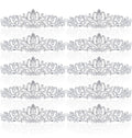 BBTO 10 Pcs Crystal Tiara and Crowns for Women Girls Princess Rhinestone Crown Queen Headbands with Combs Bride Tiaras for Christmas Birthday Party Gifts Wedding Prom Hair Accessories(Silver)