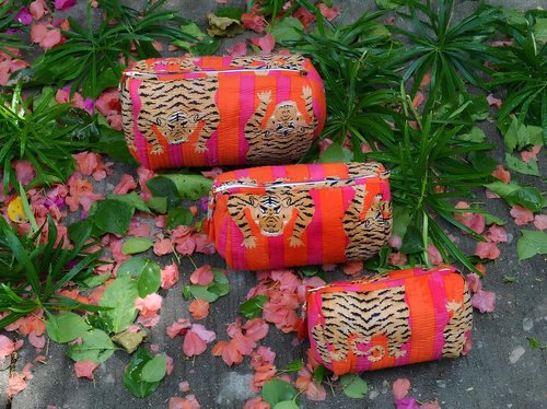 INDACORIFY 100% Cotton Block Print Cosmetic Toiletry Bags Boho Beauty Toiletry Kits Travel Case Pouch for Women's Printed Cotton Tote Bag (Pattern- 2)
