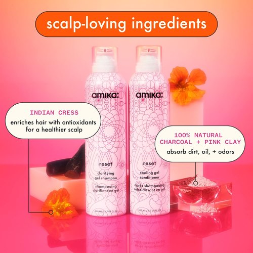 Amika Reset Cooling Gel Conditioner - Revitalize & Hydrate Hair | 8 Fl Oz