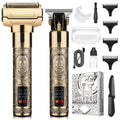 Dumite Professional Hair Clippers for Man,Electric Shavers Razor T-Blade Hair Trimmer, Men’s Grooming Kit Cordless Barber Trimmer Bald Shavers with 4 Guides & 3 Foil Head (Bronze)