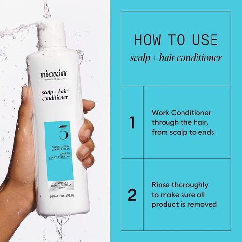 Nioxin System 3 Hair Thickening Conditioner - Nourish Colored & Damaged Hair | Strengthen with Niacinamide & Biotin | 33.8 Fl Oz