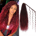Haftaluv Boho Faux Locs Crochet Hair 9 Packs Long Goddess locs 24 Inch Boho Soft Locs With Curly Ends Pre Looped Bohemian River Loc Crochet Hair For Women (24 inch,TBUG)