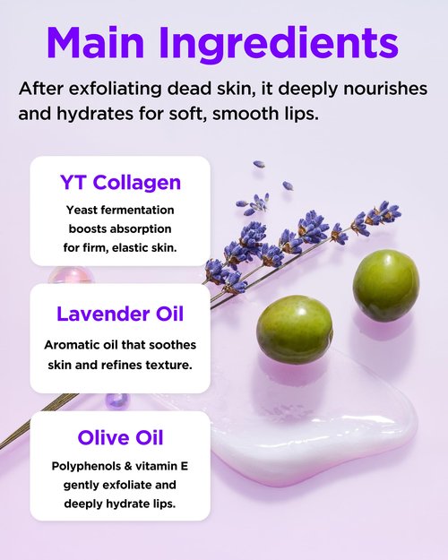 TOCOBO Collagen Lip Mask – Fermented Collagen Overnight Lip Sleeping Mask with Peptide & PHA | Korean Vegan Treatment for Dry, Aging Lips | Balm-to-Oil Plump-Looking Care, Lavender Scent | 0.68 oz